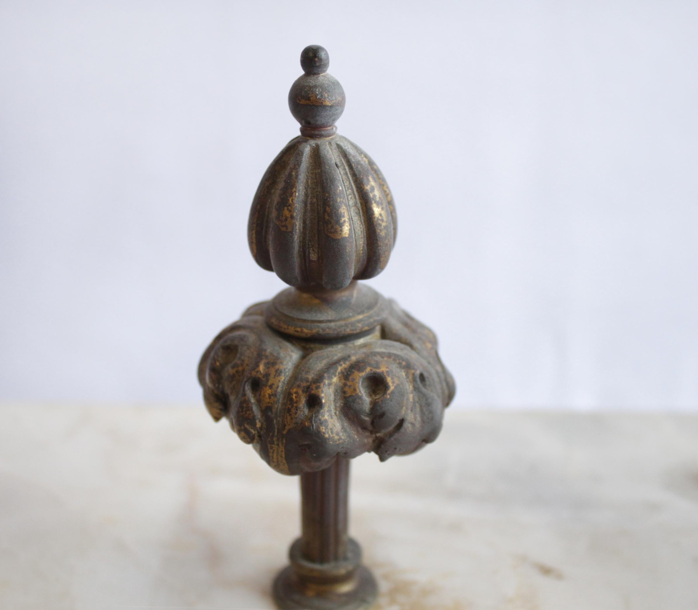 European Antique Bronze and Marble Inkwell