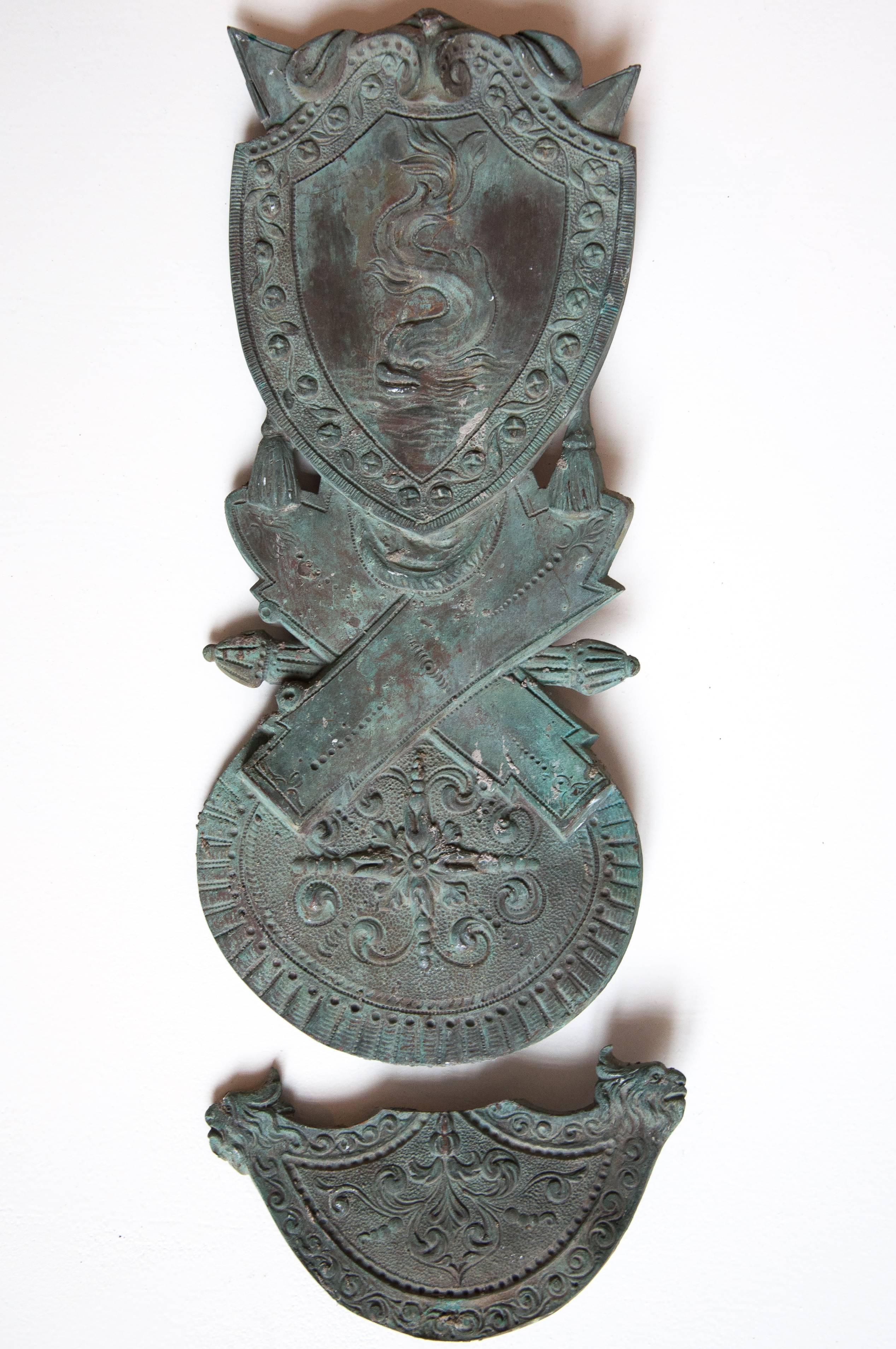 Patinated Antique, Collectible, Curiosity Bronze Applications from the 19th Century  For Sale