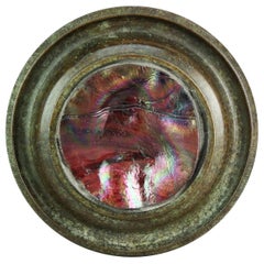 Vintage Bronze & Art Glass Paperweight after Tiffany, 20th C