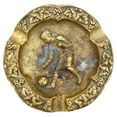 Antique Bronze Ashtray with Patina, Rare Antique Edition