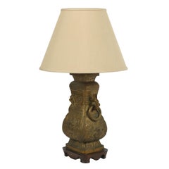Antique Bronze Asian Lamp