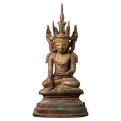 Antike Ava-Buddha-Statue aus Bronze, frühe Ava-Periode aus Birma