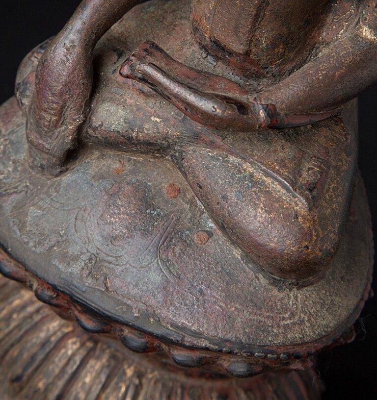 Antique Bronze Ava Buddha Statue from Burma For Sale 5