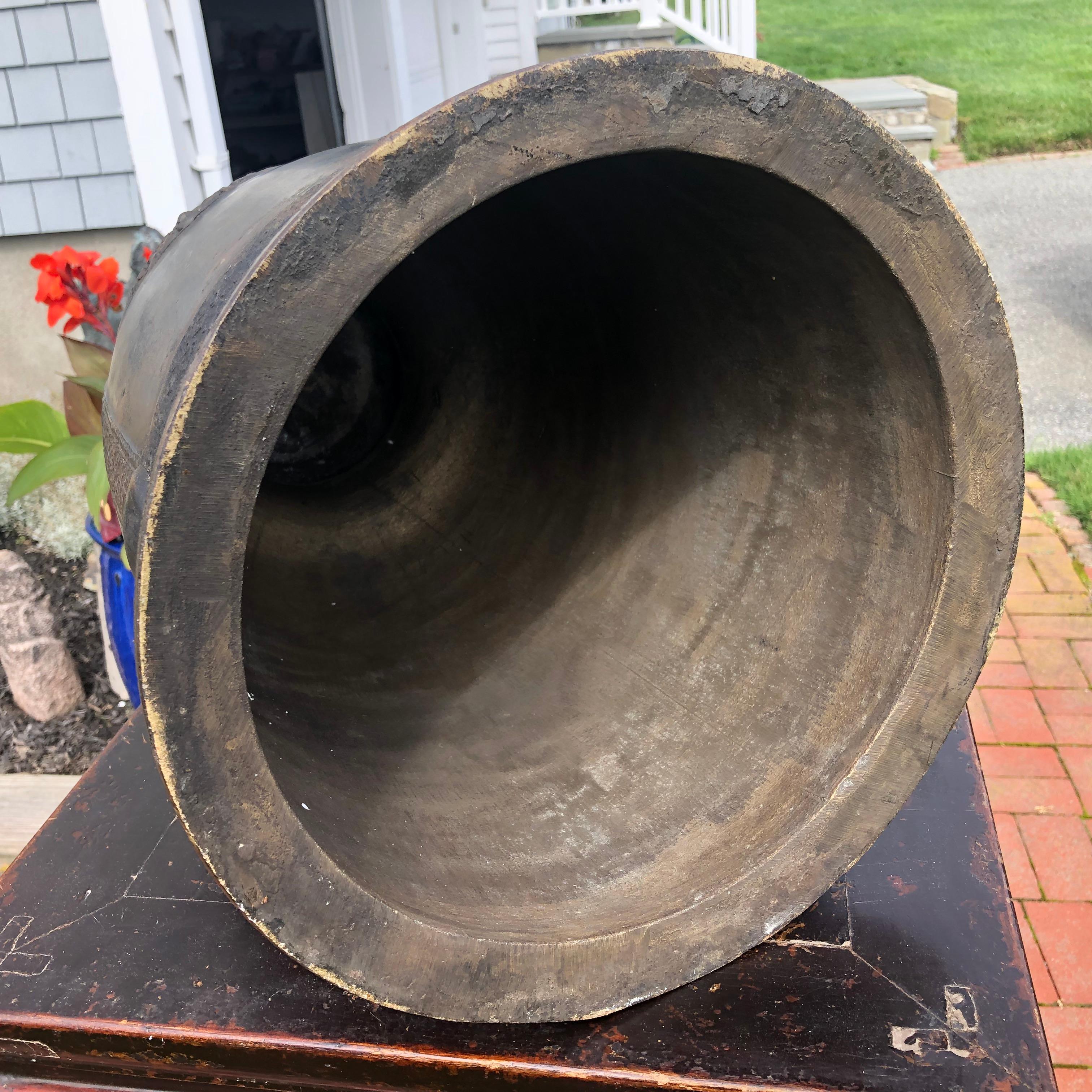 Antique Huge Bronze Bell with Pleasing Sound, 29 Inches  1