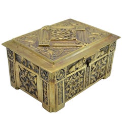 Antique Bronze Box from Belgium Gothic Style