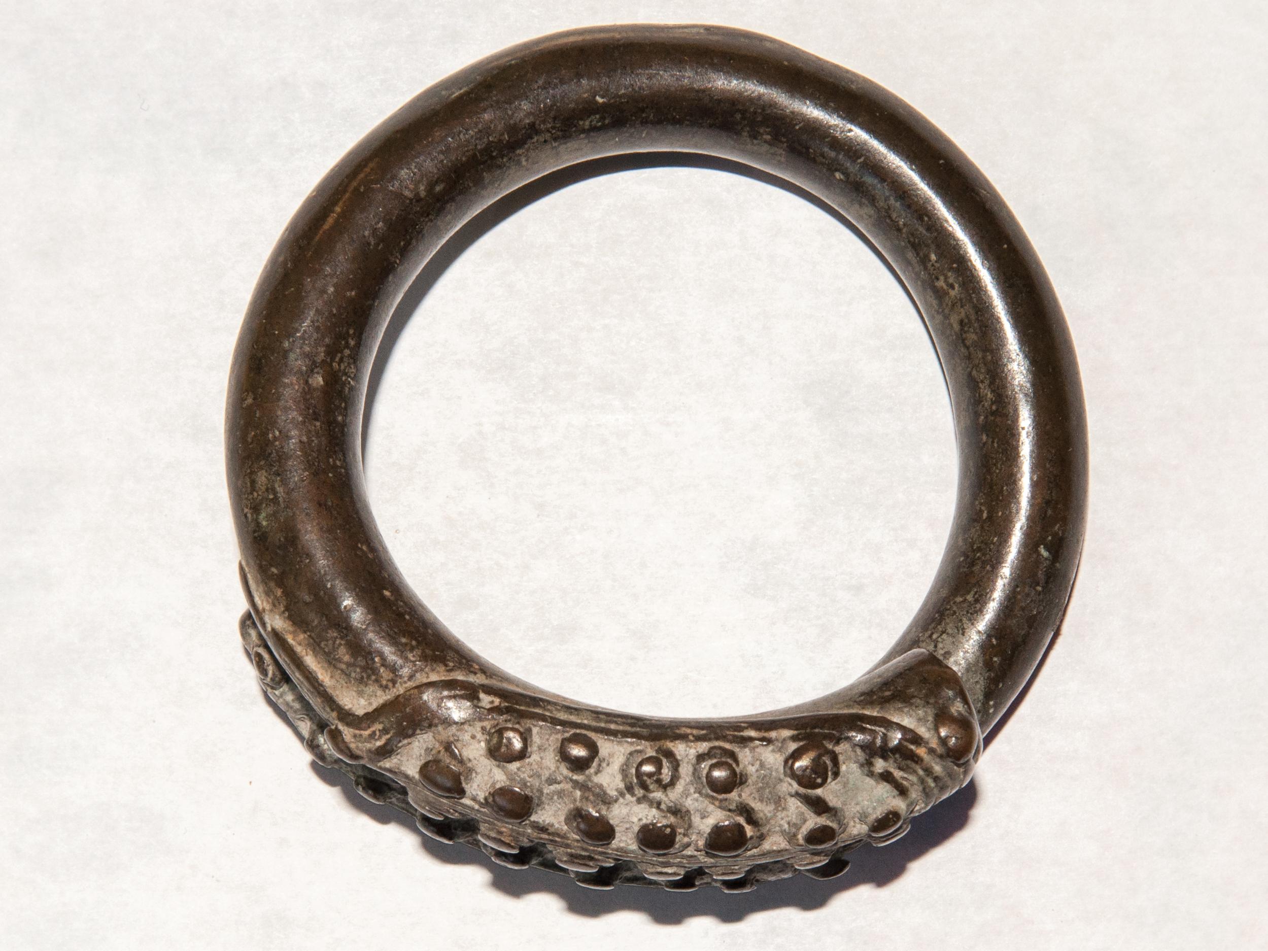 Antique Bronze Bracelet from Laos with a Naga or Serpent Motif, 18th Century 3