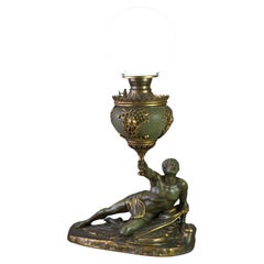 Antique Bronze & Brass Figural Soldat Spartiate Lamp After Jean-Pierre Cartot