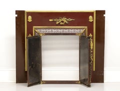 Antique Bronze & Brass French Provincial Fireplace Screen w/ Surround Panels