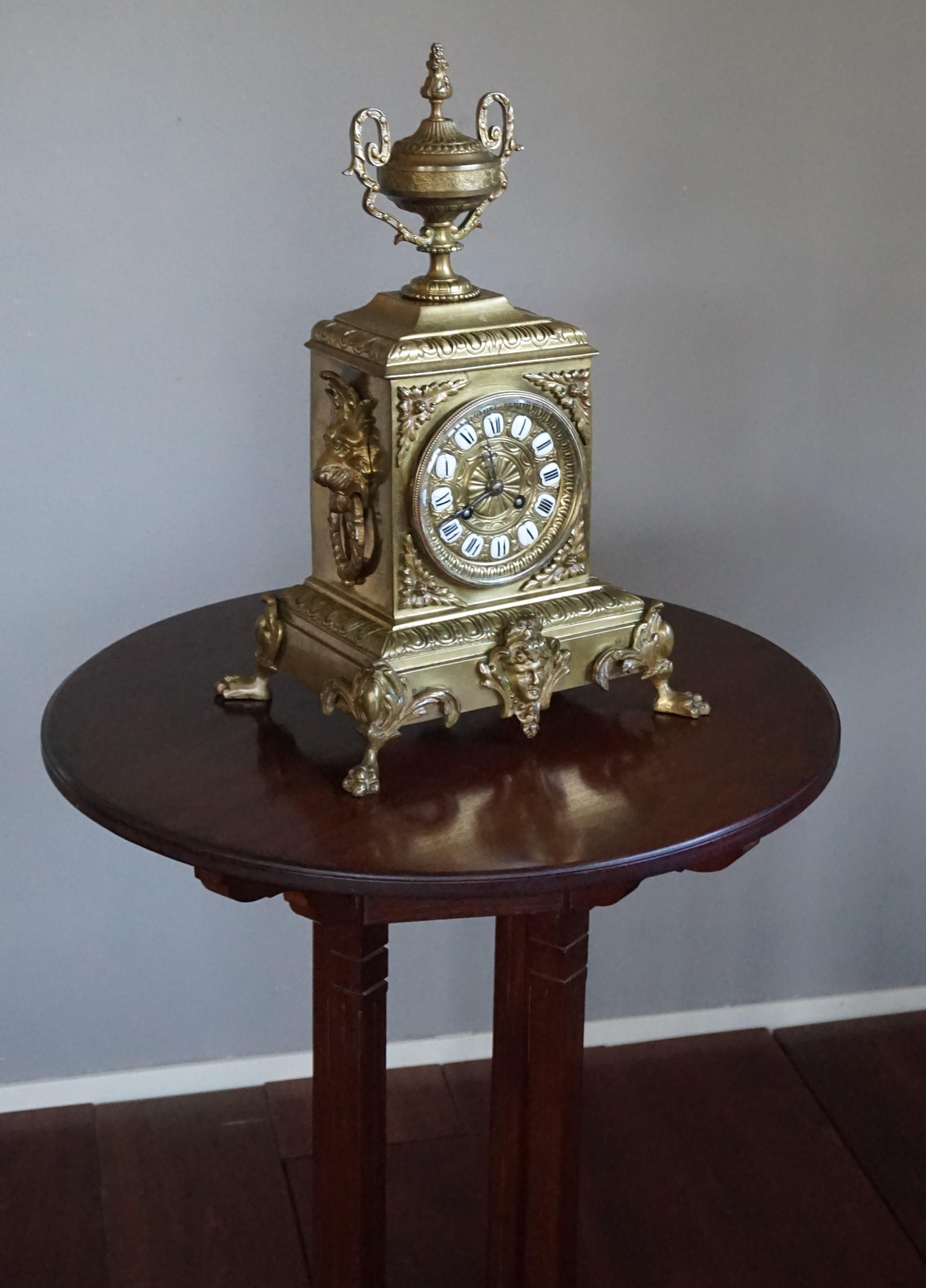 Elaborate and fine quality workmanship clock from the late 1800s.

If you have never had the pleasure of owning a beautiful antique clock then this fine specimen could be perfect for you. This hand-crafted work of beauty from late 19th century