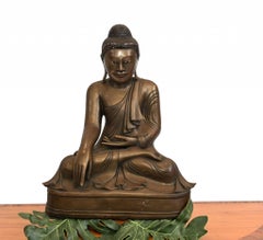 Antique Bronze Buddha Burmese Buddhist Statue, 1930