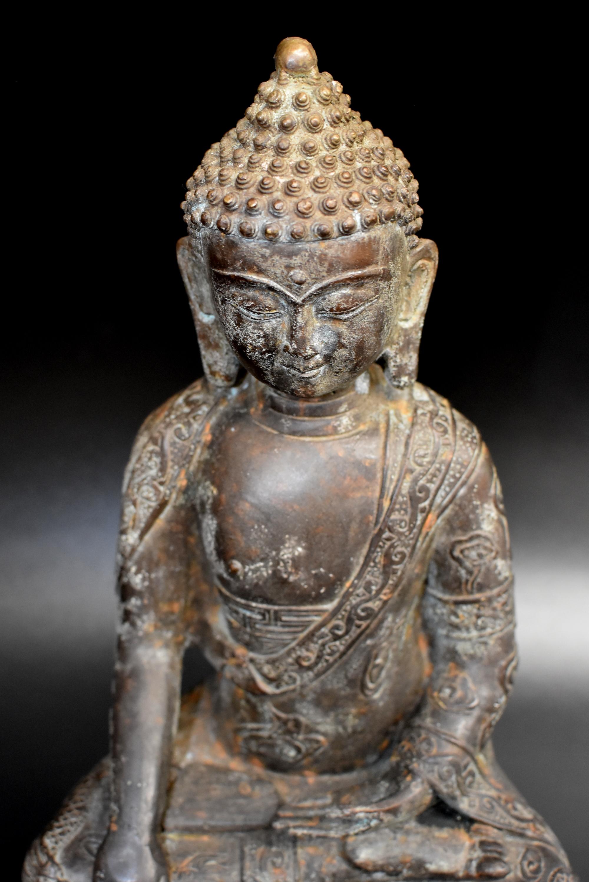 20th Century Antique Bronze Buddha, Charity and Compassion