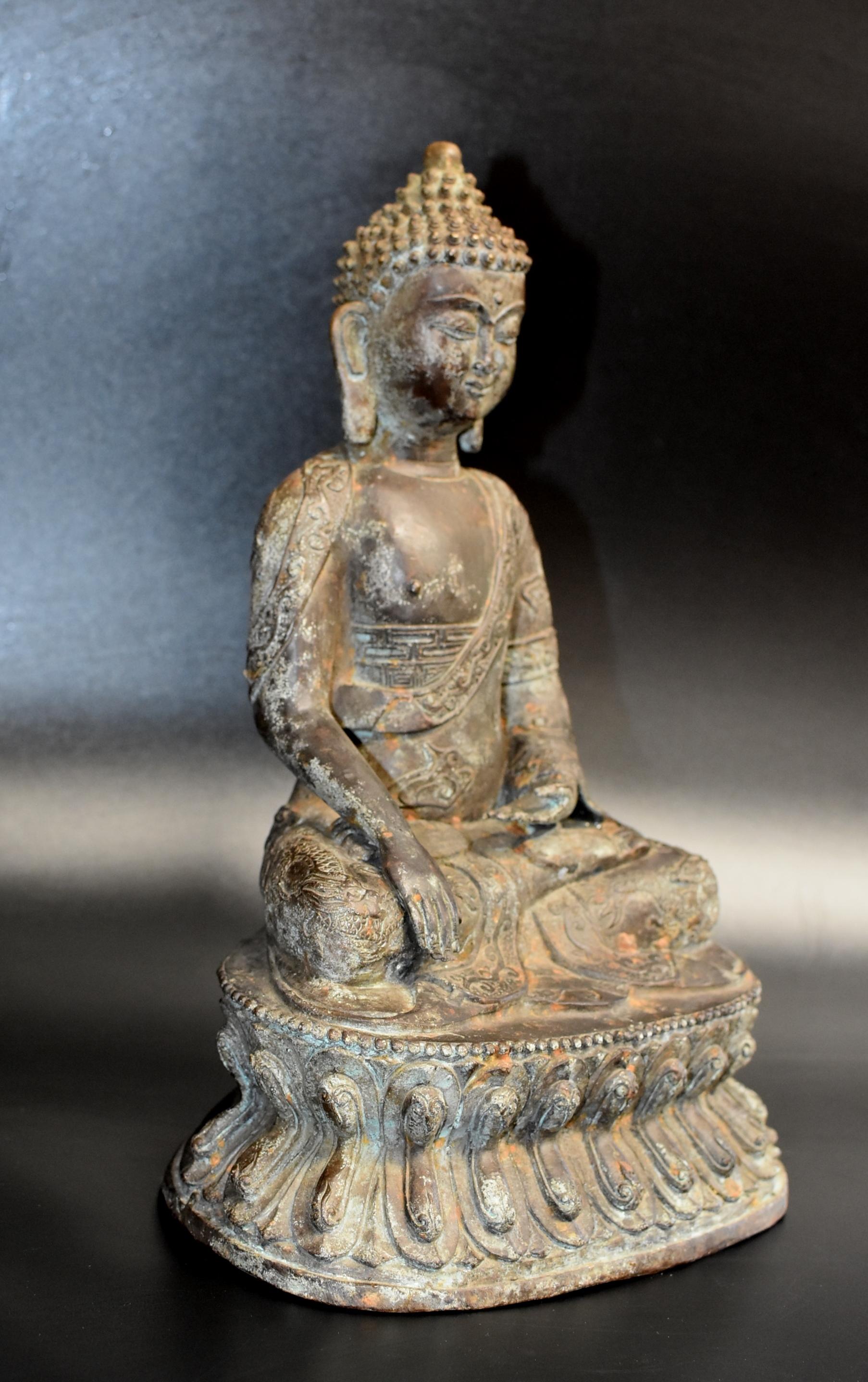 Antique Bronze Buddha, Charity and Compassion 1