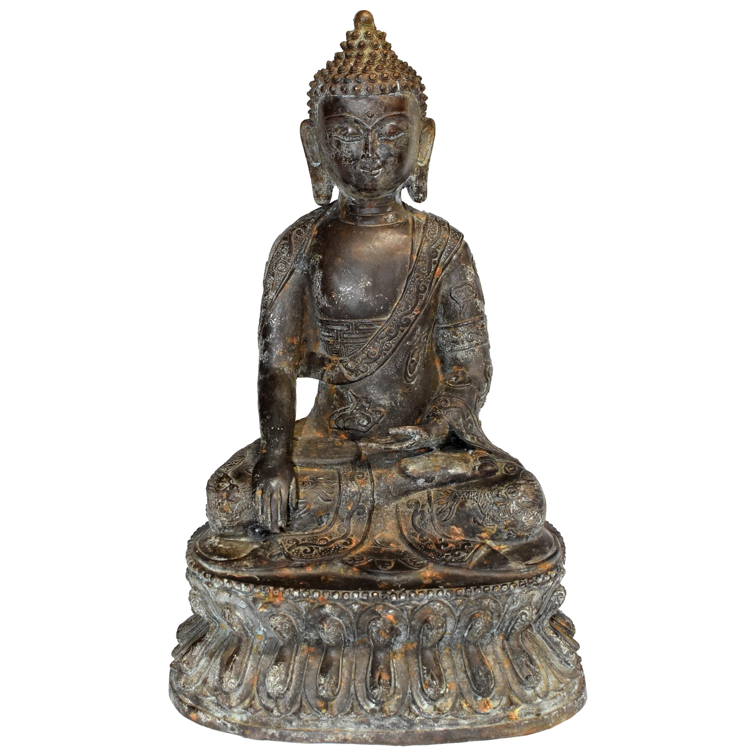 Antique Bronze Buddha, Charity and Compassion