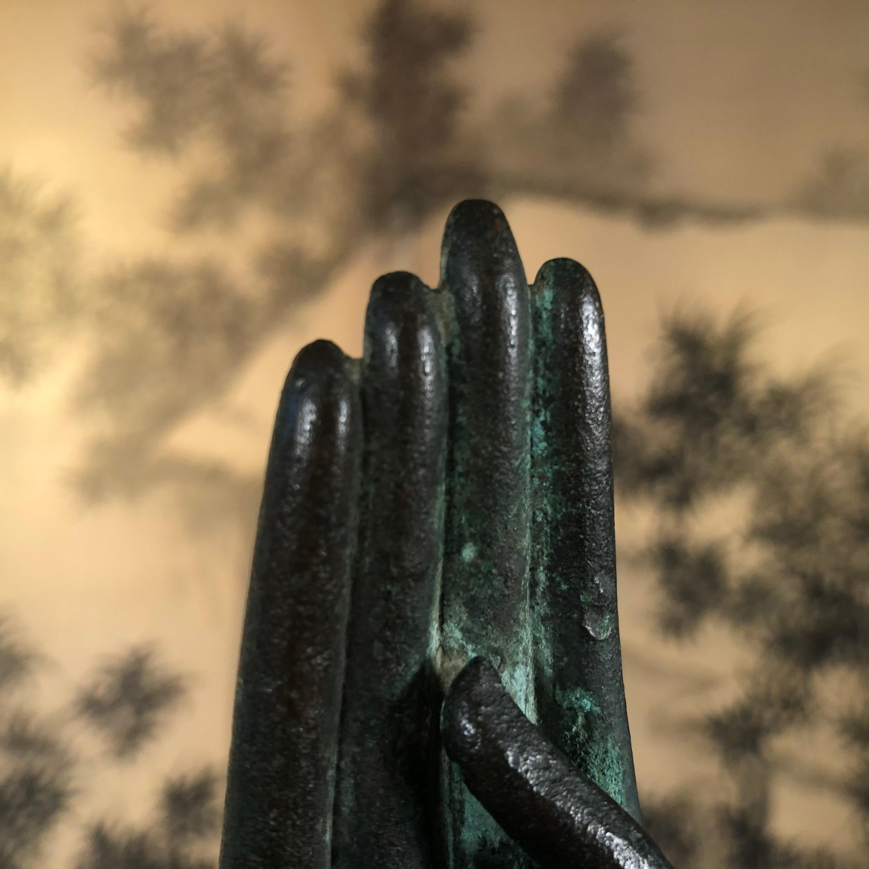 Antique Bronze Buddha Hand, 250 Years Old 5