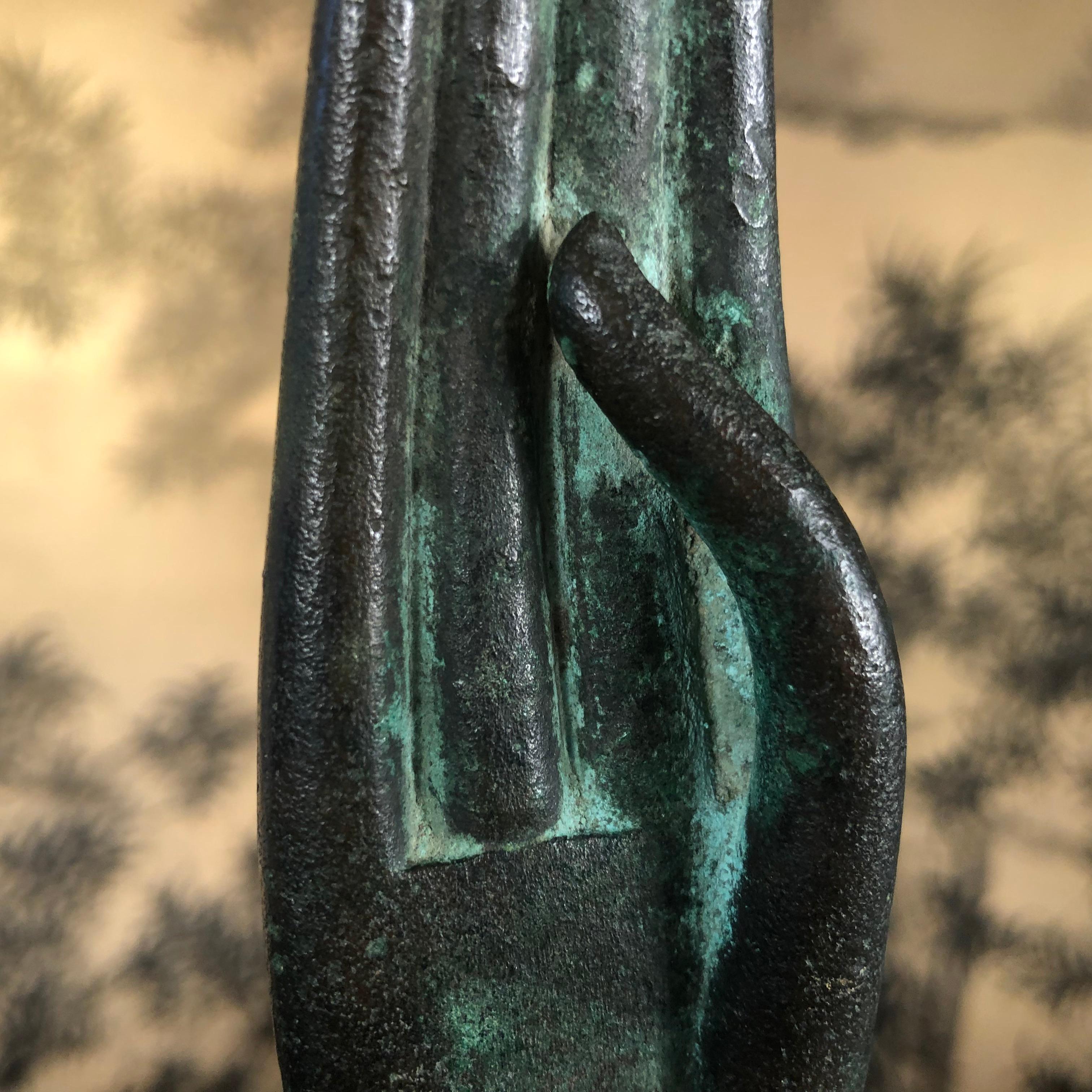 Antique Bronze Buddha Hand, 250 Years Old 6