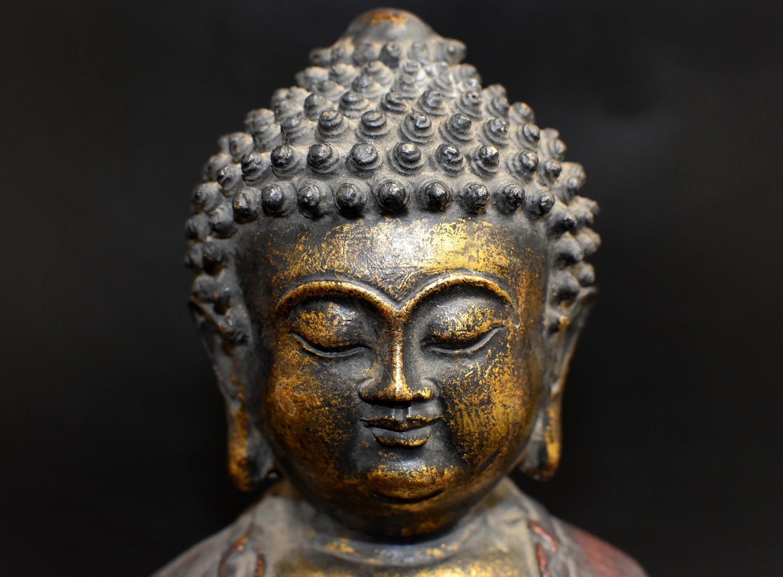 Chinese Bronze Buddha on Lotus Throne