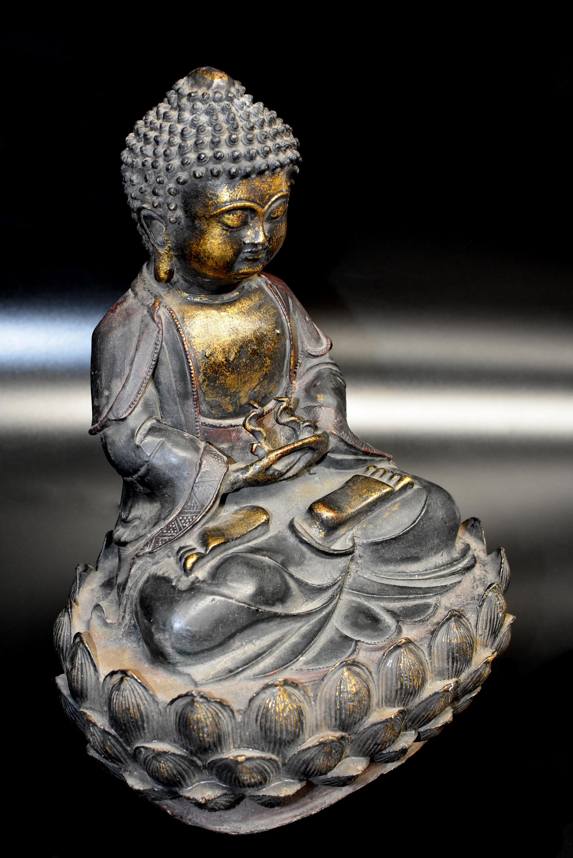 Bronze Buddha on Lotus Throne 1