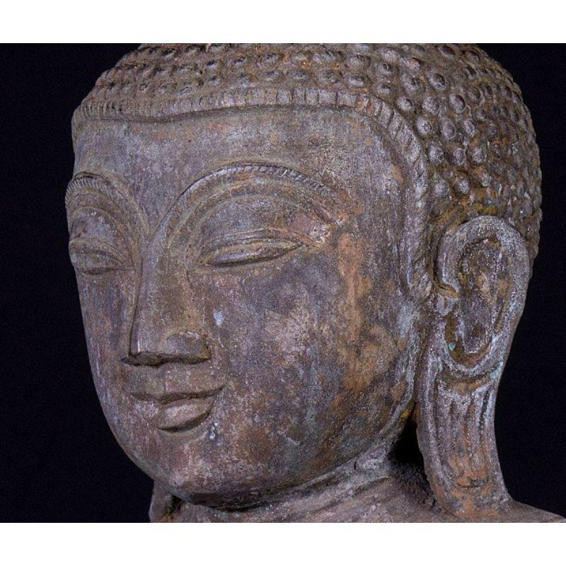Antique Bronze Buddha Statue from Burma For Sale 6