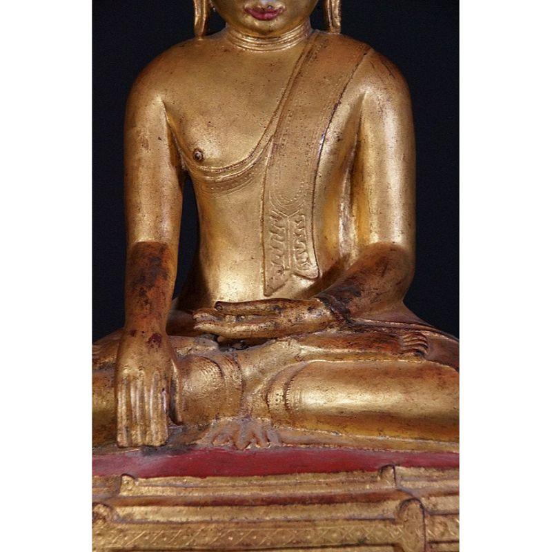 Antique Bronze Buddha Statue from Burma For Sale 7