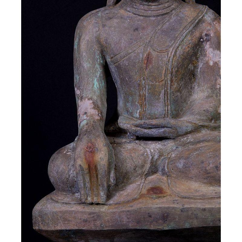 Antique Bronze Buddha Statue from Burma For Sale 8