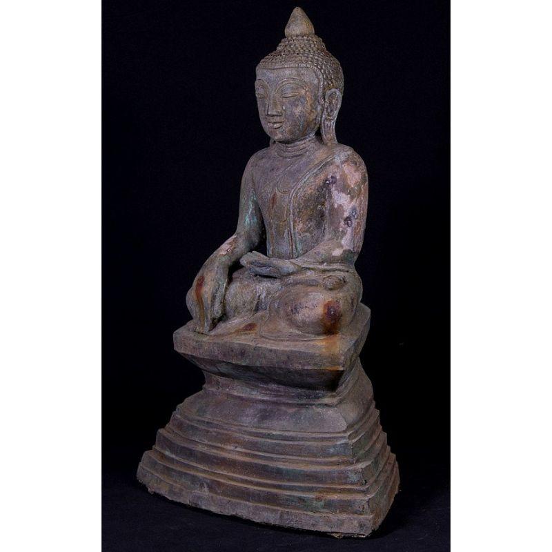 Antique Bronze Buddha Statue from Burma For Sale 9
