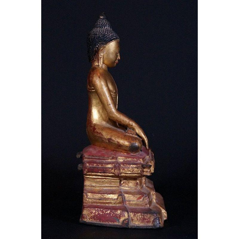 18th Century and Earlier Antique Bronze Buddha Statue from Burma For Sale