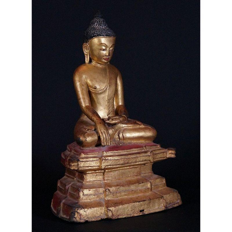 Antique Bronze Buddha Statue from Burma For Sale 1