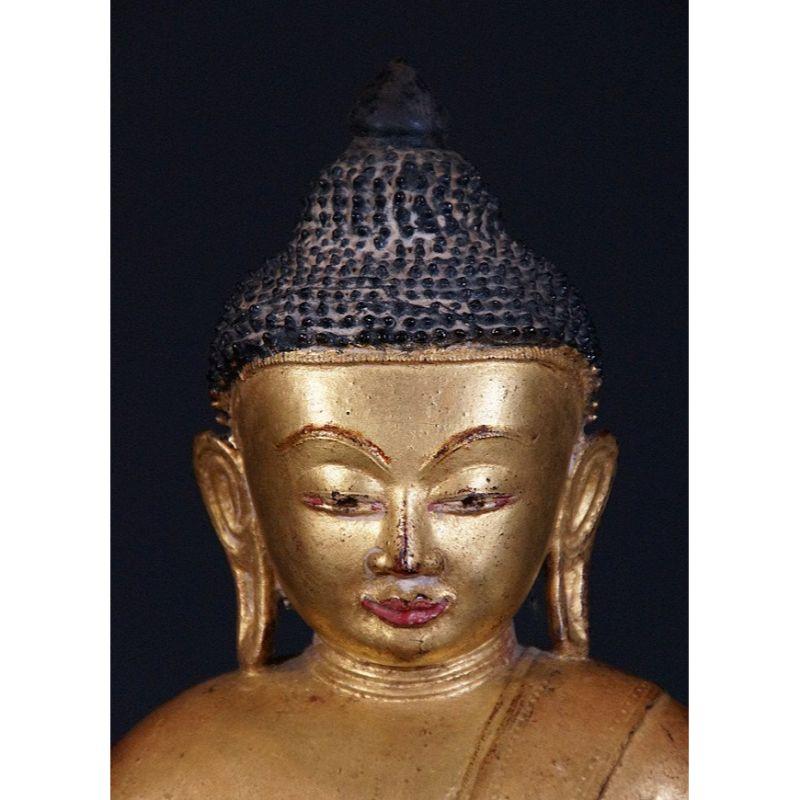 Antique Bronze Buddha Statue from Burma For Sale 4