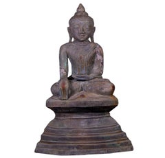 Statue de Bouddha en bronze ancien de Birmanie