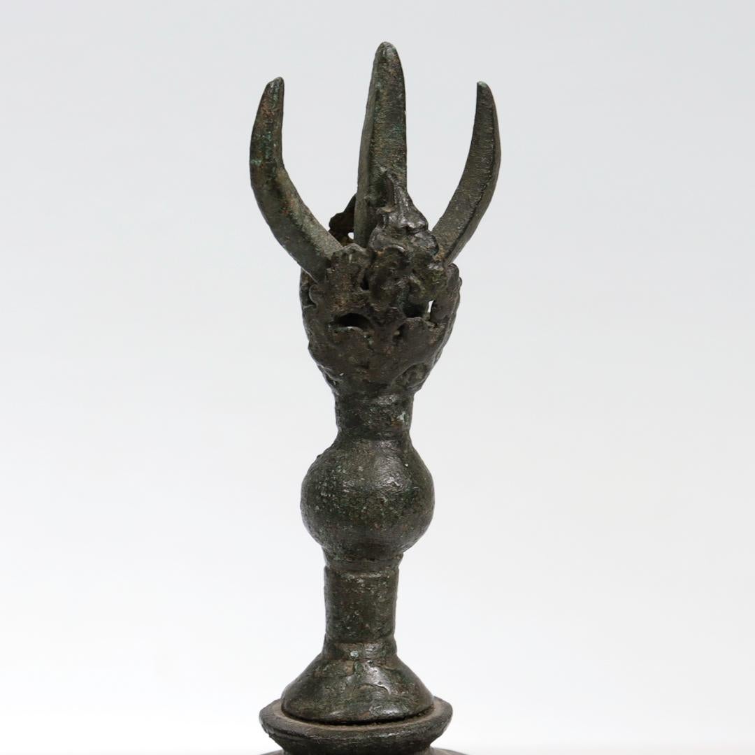 Antique Bronze Buddhist Ghanta Bell For Sale 6