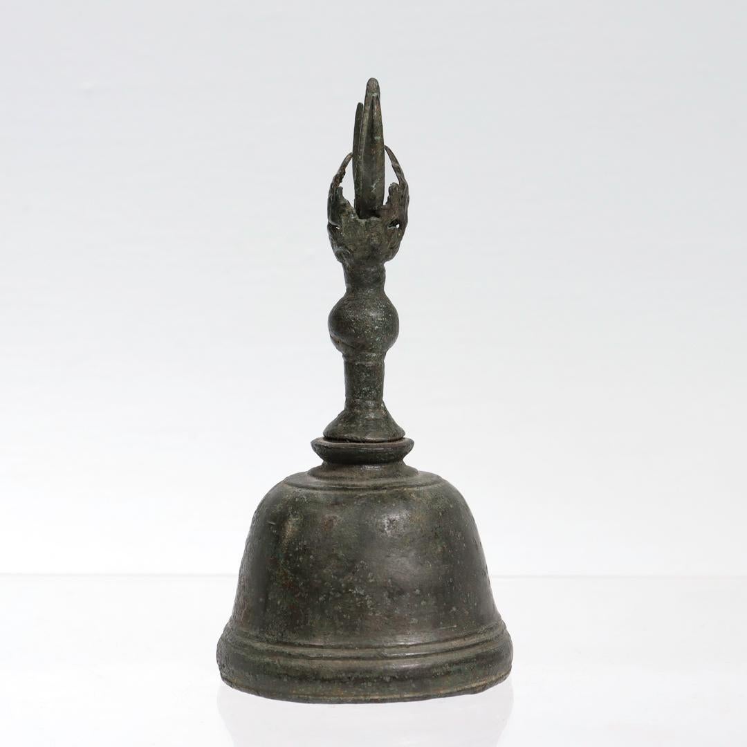 Unknown Antique Bronze Buddhist Ghanta Bell For Sale