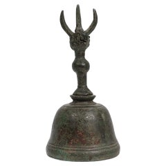 Cloche bouddhiste Ghanta en bronze ancien