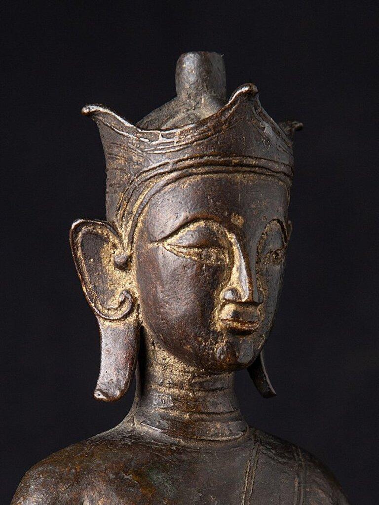 Antique Bronze Burmese Buddha from Burma For Sale 6