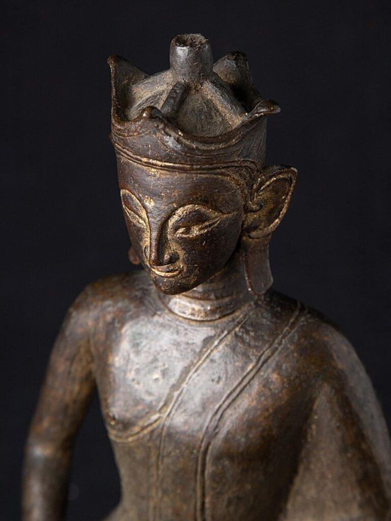 Antique Bronze Burmese Buddha from Burma For Sale 10