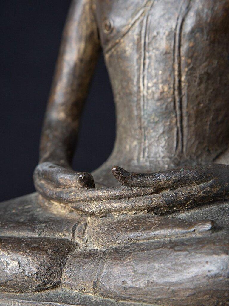 Antique Bronze Burmese Buddha from Burma For Sale 13