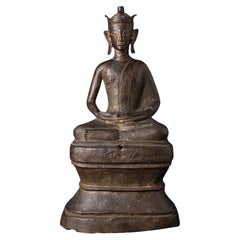 Bouddha birman ancien en bronze de Birmanie
