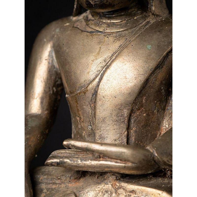 Antique Bronze Burmese Buddha Statue from Burma For Sale 12