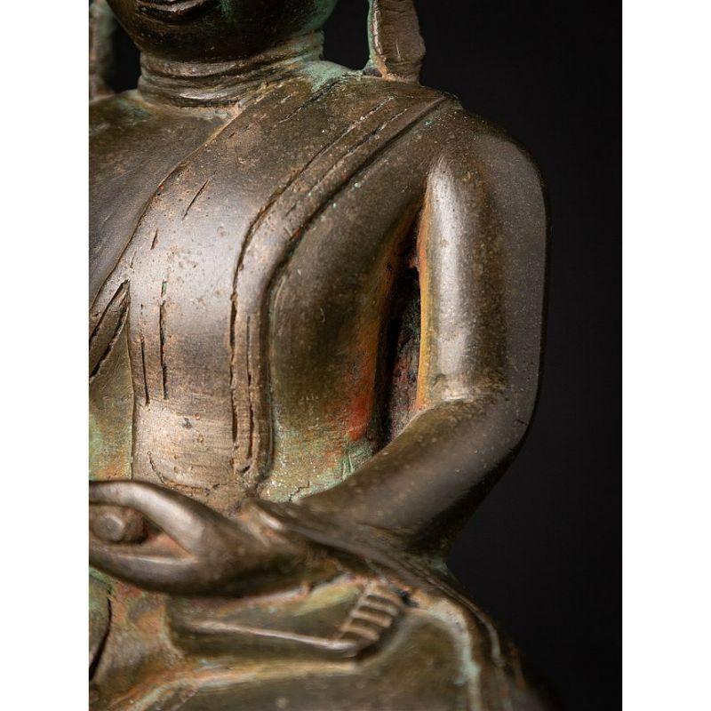 Antique Bronze Burmese Buddha Statue from Burma For Sale 13