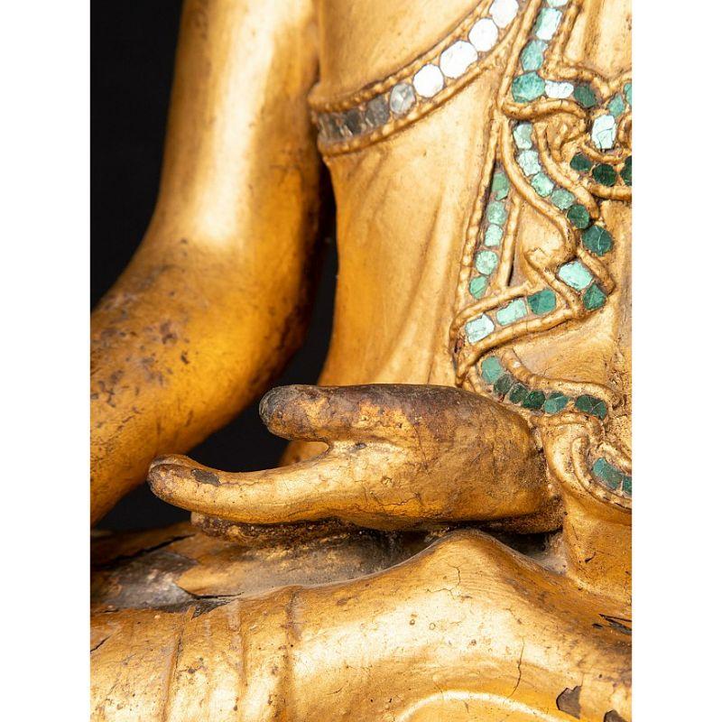 Statue de Bouddha birman de Birmanie en bronze ancien en vente 12