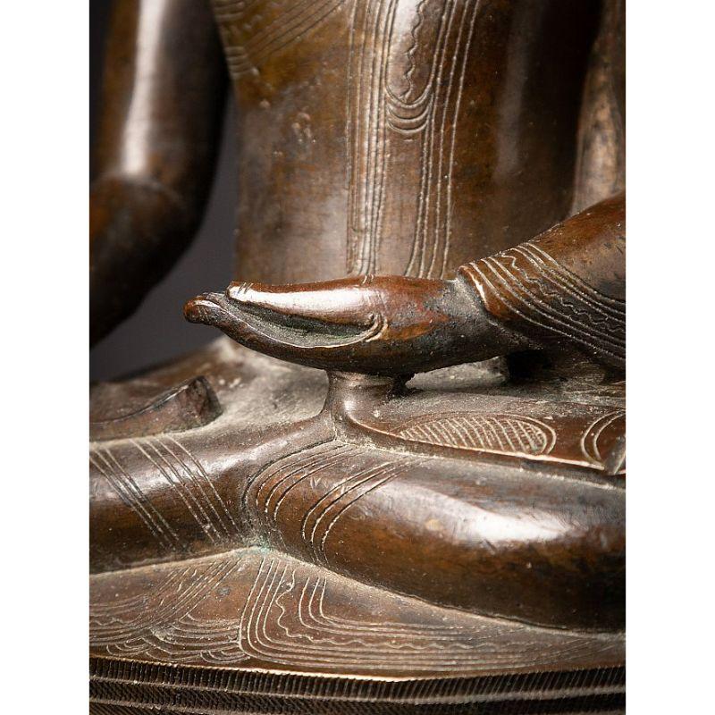 Antique Bronze Burmese Buddha Statue from Burma For Sale 14