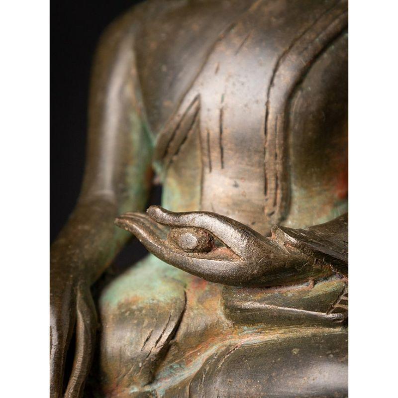 Antique Bronze Burmese Buddha Statue from Burma For Sale 14
