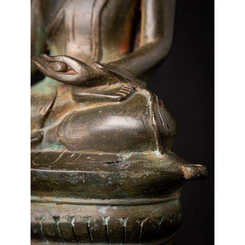 Antique Bronze Burmese Buddha Statue from Burma For Sale 15