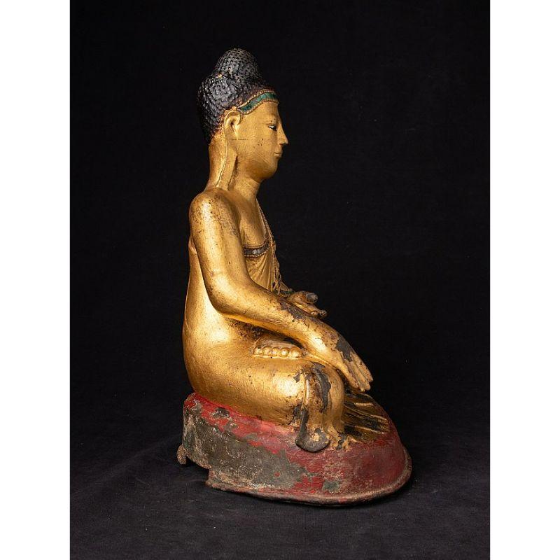 Antique Bronze Burmese Buddha Statue from Burma For Sale 1