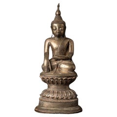 Antike burmesische Buddha-Statue aus Bronze aus Burma