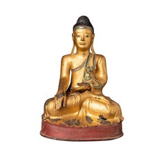 Statue de Bouddha birman de Birmanie en bronze ancien