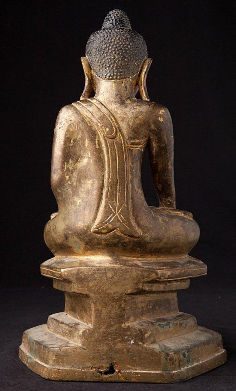 Antique bronze Burmese Buddha statue from Burma  Original Buddhas In Good Condition For Sale In DEVENTER, NL