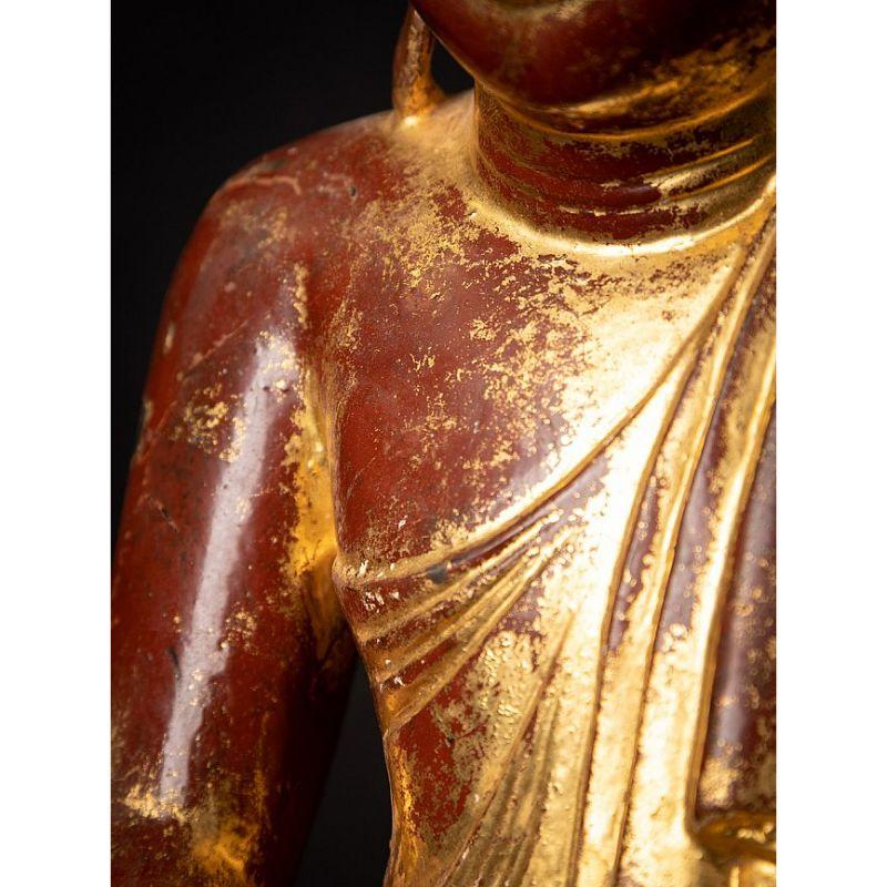 Ancienne statue de Bouddha birman Mandalay en bronze, de Birmanie en vente 11