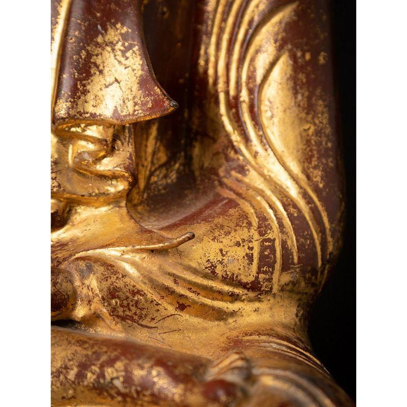 Ancienne statue de Bouddha birman Mandalay en bronze, de Birmanie en vente 13
