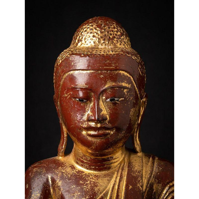 Ancienne statue de Bouddha birman Mandalay en bronze, de Birmanie Bon état - En vente à DEVENTER, NL
