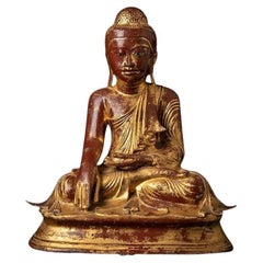 Antike burmesische Mandalay-Buddha-Statue aus Bronze aus Burma